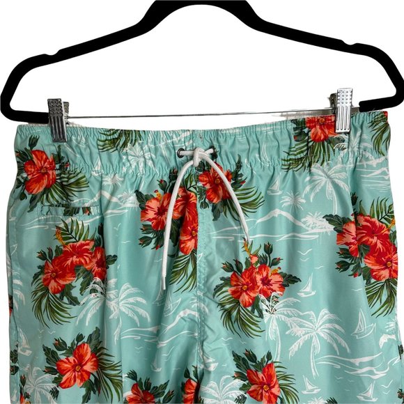 Charleston Threads Men's XL Hawaiian Aloha Swim Trunks Multicolor Mesh Lined - Picture 3 of 11